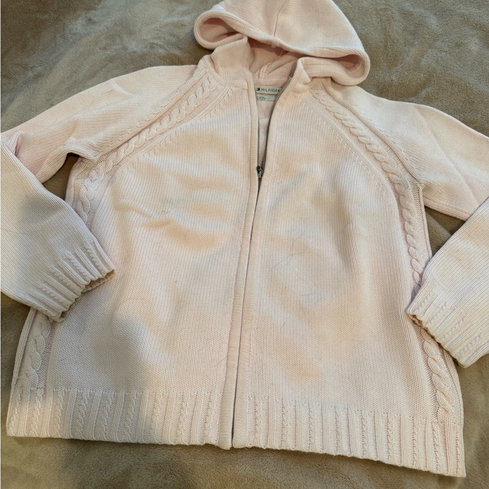 Tommy Hilfiger Light Pink full zip Knit Sweater